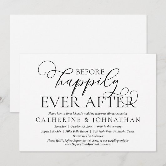 Voor gelukkig Ooit na het eten van de repetitie va Kaart (Voorkant / Achterkant)