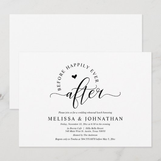 Voor gelukkig Ooit na het eten van de repetitie va Kaart (Voorkant / Achterkant)