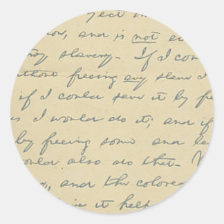 Voor Geschiedenis Buffs: Lincoln's Brief aan Greel Ronde Sticker