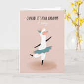 Voor Girl Cute Dancing Llama 7th Birthday Kaart (Gele Bloem)