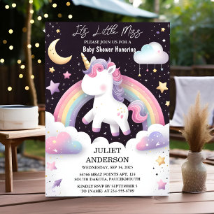 Voor Glow Space Royal Pony Unicorn Baby Girl Showe Kaart