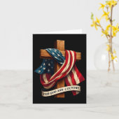 Voor God En Land Kruis Christelijk Patriottische J Kaart (Gele Bloem)