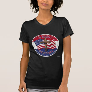 Voor God En Land - Kruis met 50 sterren US Vlag T-shirt