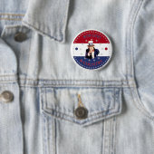 Voor God en Land Oom Sam Ronde Button 5,7 Cm (In situ)