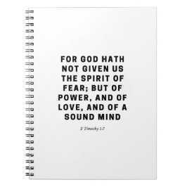 Voor God heeft Hath ons niet gegeven | 2 Timothy 1 Notitieboek