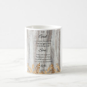 Voor God Hout Flower Gold Bijbel Verse Coffee Mok
