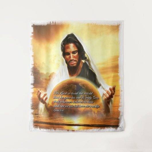 Voor God is de wereld zo geliefd.. Wandkleed (Voorkant)