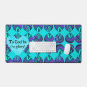Voor God zij de heerlijkheid Visbladeren Paarse Bl Bureaumat (Keyboard & Muis)