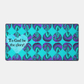 Voor God zij de heerlijkheid Visbladeren Paarse Bl Bureaumat (Voorkant)