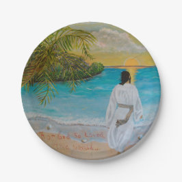 "Voor God zo geliefd als de wereld" papieren Borde Bordje