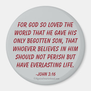 Voor God zo geliefd bij de wereld John 3:16 Magneet