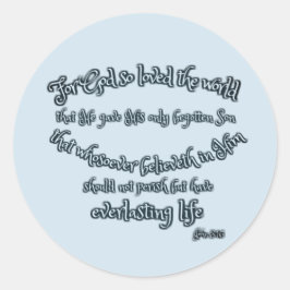 Voor God Zo Geliefd de Wereld Johannes 3.16 Ronde Sticker