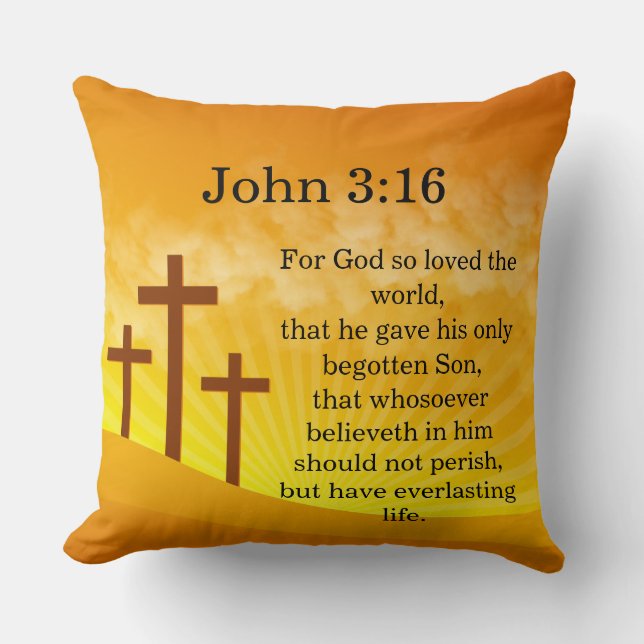 Voor God zo geliefd de wereld John 3:16Sierkussen Kussen (Voorkant)