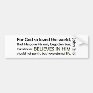 Voor God zo geliefd (wit, versie 2) Bumpersticker