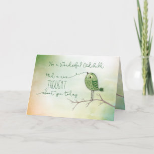 Voor Godchild Bird op Branch Nice dacht aan jou Kaart