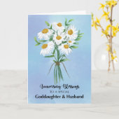 Voor Goddochter en Husband Wedding Jubileum Kaart (Gele Bloem)