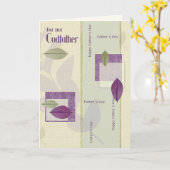 Voor Godfather op Vaderdag. Leaf Pattern Kaart (Gele Bloem)