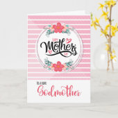 Voor Godmoeder op Moederdag Roze Bontanical Kaart (Gele Bloem)