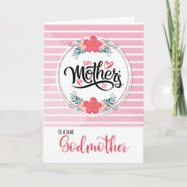 Voor Godmoeder op Moederdag Roze Bontanical Kaart