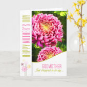 voor Godmoeder Pink Dahlia Garden Moederdag Kaart (Gele Bloem)