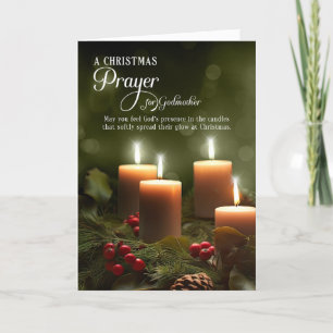 voor Godmother Kerstgebed Christelijke Kaarsen Feestdagen Kaart