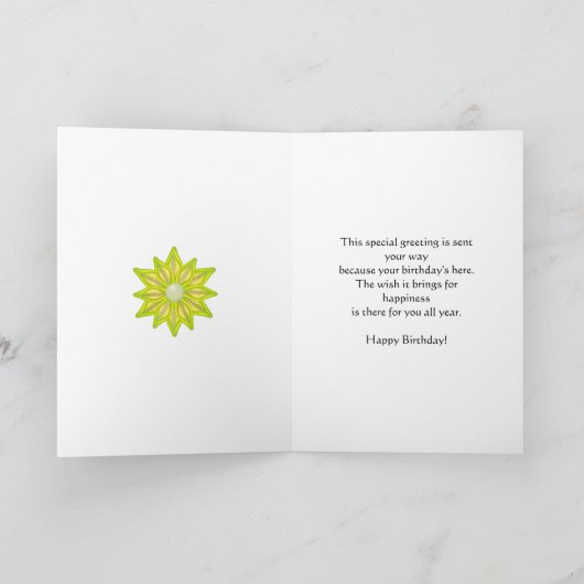 Voor Godmother, verjaardag met gele bloemen Kaart (Binnen)