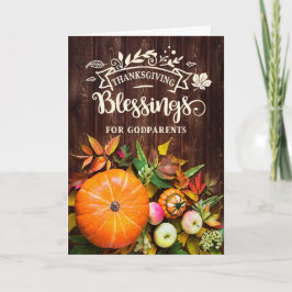 Voor Godouders Thanksgiving Blessings Pumpkins Feestdagen Kaart