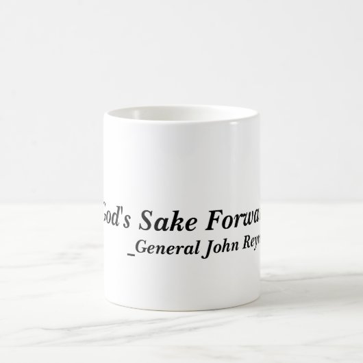 "Voor God's Sake Forward!" Magische Mok (Center)