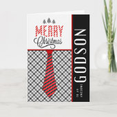 voor Godson Merry Kerstmis Masculine Necktie Feestdagen Kaart (Voorkant)