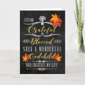 voor Godson Thanksgiving Blessings Chalkboard Feestdagen Kaart (Voorkant)