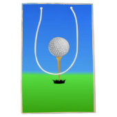 Voor! Golf Ball op T-shirt Medium Cadeauzakje (Voorkant)