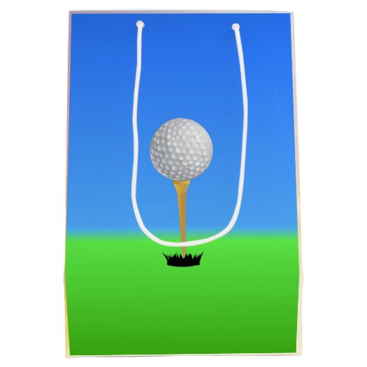 Voor! Golf Ball op T-shirt Medium Cadeauzakje (Achterkant)