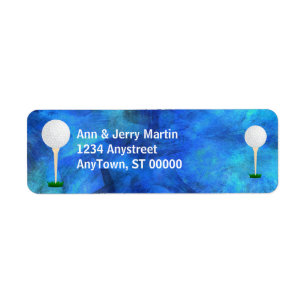 Voor golfers Adres Label golfballen op blauw