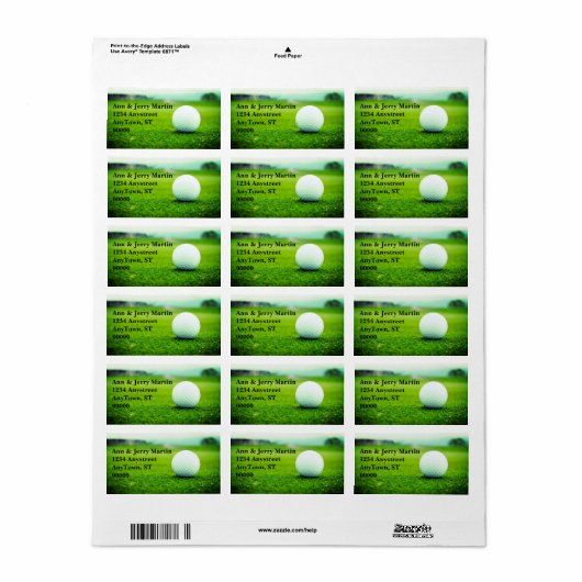voor golfers golf golf design art op groen label (Full Sheet)