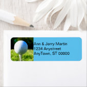 voor golfers golfbal design op blauw etiket (Insitu)