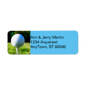 voor golfers golfbal design op blauw etiket (Voorkant)