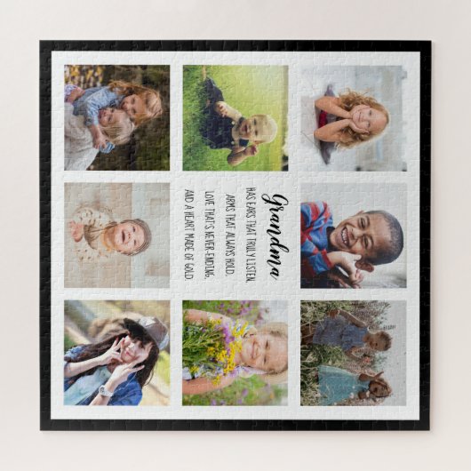 Voor Grandma 8 Photos en Quote Custom Faux Canvas Legpuzzel (Horizontaal)