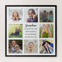 Voor Grandma 8 Photos en Quote Custom Faux Canvas