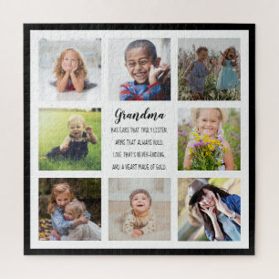 Voor Grandma 8 Photos en Quote Custom Faux Canvas Legpuzzel