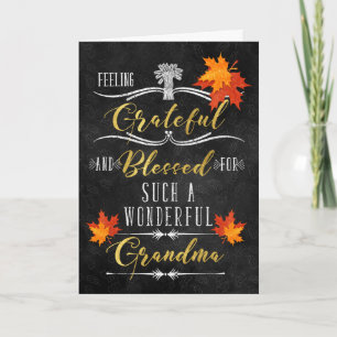 voor Grandma Thanksgiving Blessings Chalkboard Feestdagen Kaart