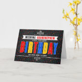 voor Grandnephew Colorful Chalkboard Birthday Kaart (Gele Bloem)