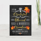 voor Grandson Thanksgiving Blessings Chalkboard Feestdagen Kaart (Voorkant)