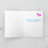 Voor Granmy op Moederdag Roze Rozen op Blauw Kaart (Binnen)