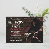 Voor Grim Reaper Halloween party Kaart (Staand voorkant)