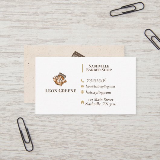 Voor Gro Barber Shop Visitekaartje (Voorkant / Achterkant in situ)