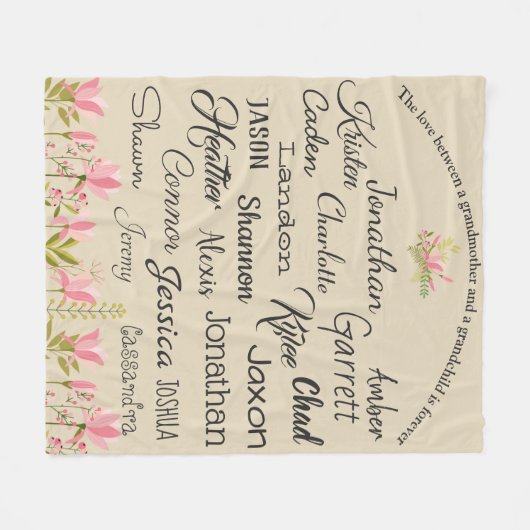 Voor grootmoeder | Grootkinderen Names Collage Fleece Deken (Voorkant (Horizontaal))