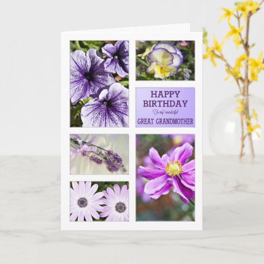 Voor grootmoeder, Lavender floral jarig Kaart (Gele Bloem)