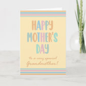Voor Grootmoeder Moederdag Stripes en Typografie Kaart (Voorkant)