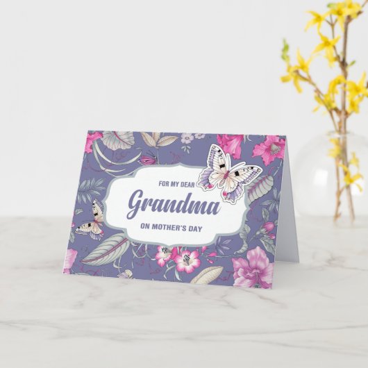 Voor Grootmoeder op Moederdag Wenskaart Kaart (Gele Bloem)