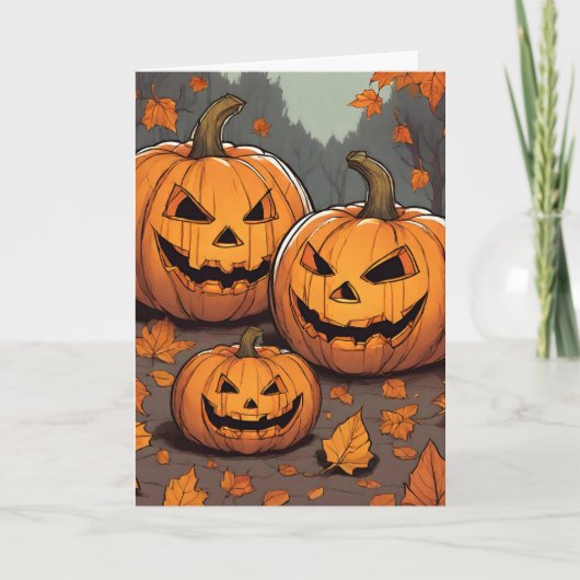 Voor Grootouders Halloween Jack o' Lantern Grins Kaart (Voorkant)